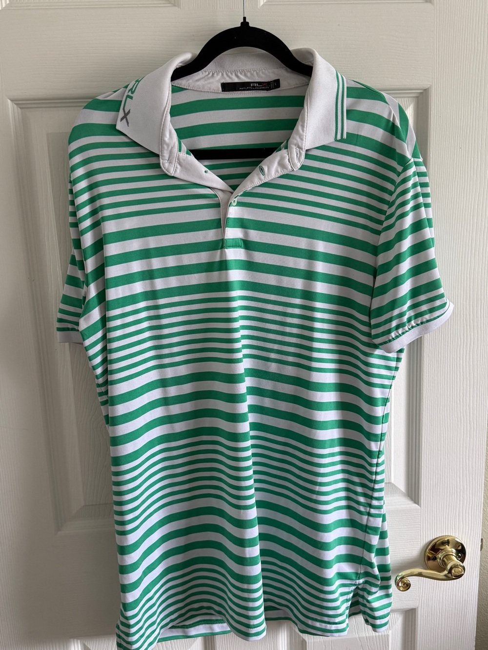 Ralph Lauren Green & White Striped Polo